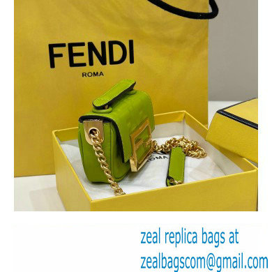 Fendi Nano Baguette Chain Bag Leather Green