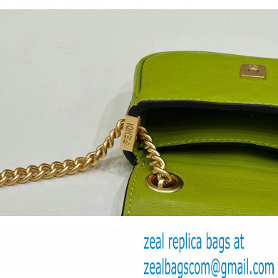 Fendi Nano Baguette Chain Bag Leather Green