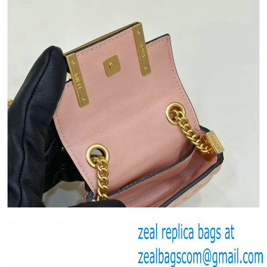 Fendi Nano Baguette Chain Bag Leather Pink