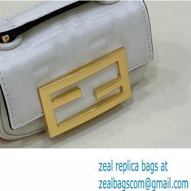 Fendi Nano Baguette Chain Bag Leather White - Click Image to Close