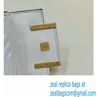 Fendi Nano Baguette Chain Bag Leather White