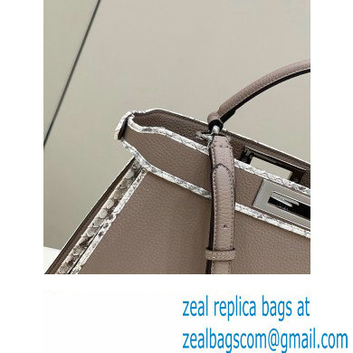 Fendi Peekaboo ISEEU Medium Bag Gray Calfskin/Python Edge - Click Image to Close