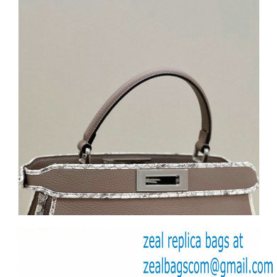 Fendi Peekaboo ISEEU Medium Bag Gray Calfskin/Python Edge - Click Image to Close