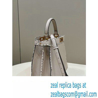 Fendi Peekaboo ISEEU Medium Bag White Calfskin/Python Edge