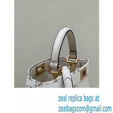 Fendi Peekaboo ISEEU Medium Bag White Calfskin/Python Edge