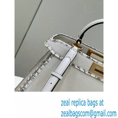 Fendi Peekaboo ISEEU Medium Bag White Calfskin/Python Edge