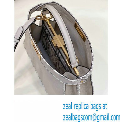 Fendi Peekaboo ISEEU Medium Bag White Calfskin/Python Edge - Click Image to Close