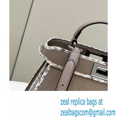 Fendi Peekaboo ISEEU Small Bag Gray Calfskin/Python Edge