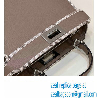 Fendi Peekaboo ISEEU Small Bag Gray Calfskin/Python Edge - Click Image to Close