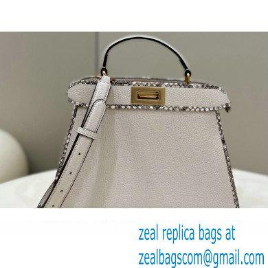 Fendi Peekaboo ISEEU Small Bag White Calfskin/Python Edge