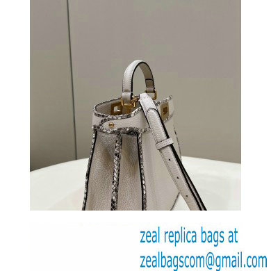 Fendi Peekaboo ISEEU Small Bag White Calfskin/Python Edge - Click Image to Close