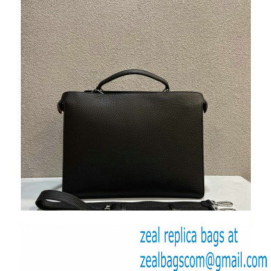 Fendi Peekaboo Iseeu Medium Bag in Selleria Leather 7VA529 Black/Yellow