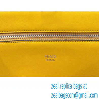 Fendi Peekaboo Iseeu Medium Bag in Selleria Leather 7VA529 Black/Yellow