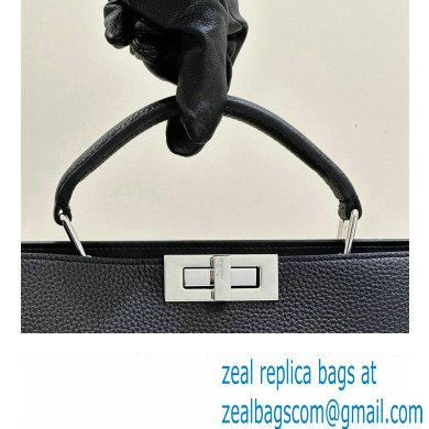 Fendi Peekaboo Iseeu Medium Bag in Selleria Leather 7VA529 Black/Yellow - Click Image to Close