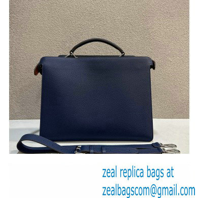 Fendi Peekaboo Iseeu Medium Bag in Selleria Leather 7VA529 Dark Blue/Blue - Click Image to Close