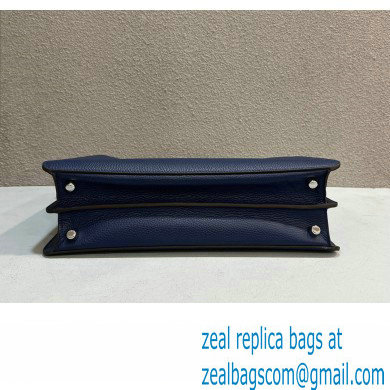 Fendi Peekaboo Iseeu Medium Bag in Selleria Leather 7VA529 Dark Blue/Blue - Click Image to Close