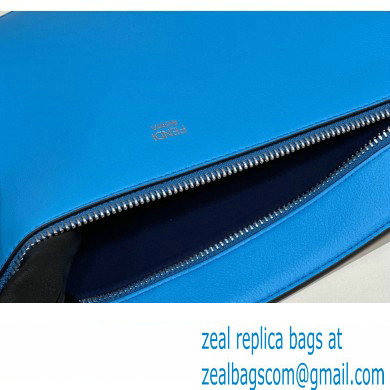 Fendi Peekaboo Iseeu Medium Bag in Selleria Leather 7VA529 Dark Blue/Blue