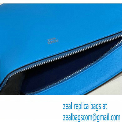 Fendi Peekaboo Iseeu Medium Bag in Selleria Leather 7VA529 Dark Blue/Blue - Click Image to Close