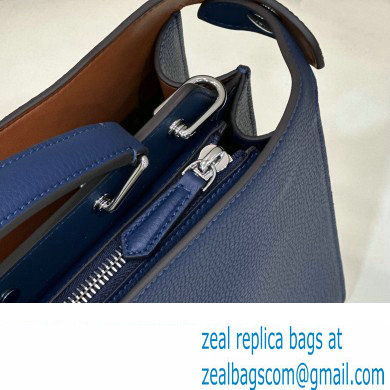 Fendi Peekaboo Iseeu Medium Bag in Selleria Leather 7VA529 Dark Blue/Blue