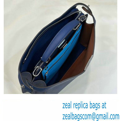 Fendi Peekaboo Iseeu Medium Bag in Selleria Leather 7VA529 Dark Blue/Blue - Click Image to Close