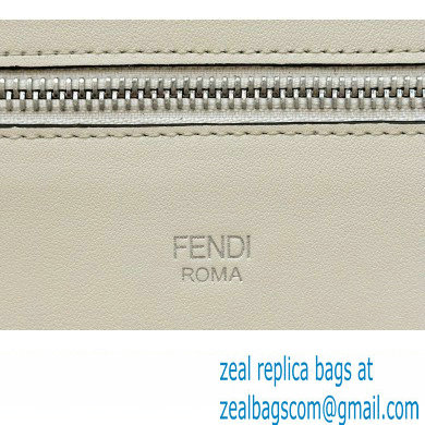 Fendi Peekaboo Iseeu Medium Bag in Selleria Leather 7VA529 Gray/White