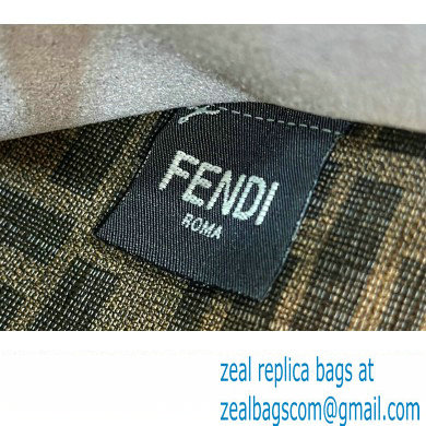 Fendi Peekaboo Iseeu Medium Bag in Selleria Leather 7VA529 Gray/White - Click Image to Close