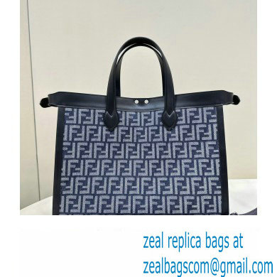 Fendi Peekaboo X-Tote bag Black leather with FF tapestry fabric