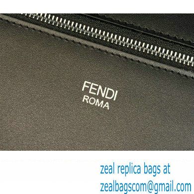 Fendi Peekaboo X-Tote bag Black leather with FF tapestry fabric - Click Image to Close