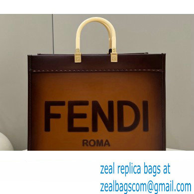 Fendi Sunshine Large Shopper Tote Bag Graduated Coffee
