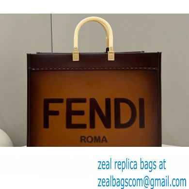 Fendi Sunshine Large Shopper Tote Bag Graduated Coffee - Click Image to Close