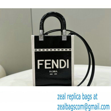 Fendi Sunshine Mini Sunshine Shopper Bag Canvas/Leather Black