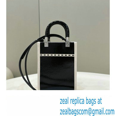 Fendi Sunshine Mini Sunshine Shopper Bag Canvas/Leather Black