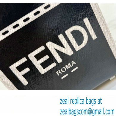Fendi Sunshine Mini Sunshine Shopper Bag Canvas/Leather Black