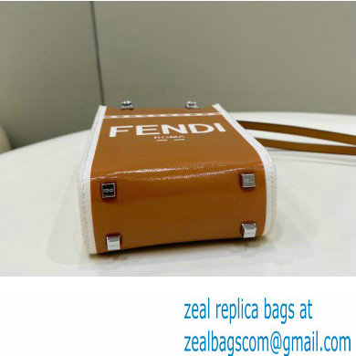 Fendi Sunshine Mini Sunshine Shopper Bag Canvas/Leather Brown