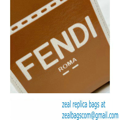 Fendi Sunshine Mini Sunshine Shopper Bag Canvas/Leather Brown