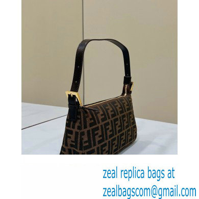 Fendi Vintage Hobo Bag in Brown jacquard FF fabric 8299 - Click Image to Close