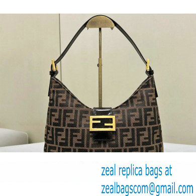 Fendi Vintage Hobo Bag in Brown jacquard FF fabric 8320