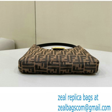 Fendi Vintage Hobo Bag in Brown jacquard FF fabric 8320