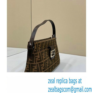 Fendi Vintage Hobo Bag in Brown jacquard FF fabric 8332