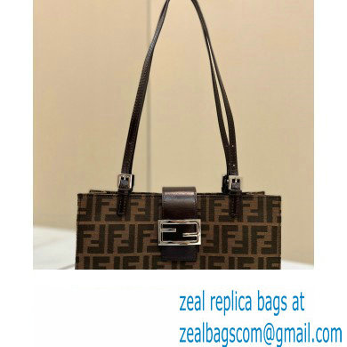 Fendi Vintage Mini Tote Bag in Brown jacquard FF fabric 8316s - Click Image to Close