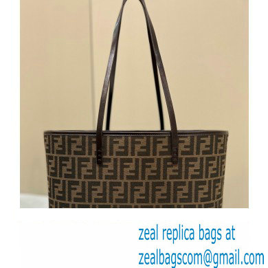 Fendi Vintage Shopping Tote Bag in Brown jacquard FF fabric 8338 - Click Image to Close