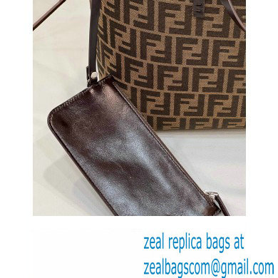 Fendi Vintage Shopping Tote Bag in Brown jacquard FF fabric 8338