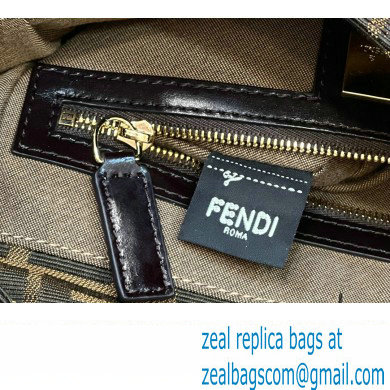 Fendi Vintage Shoulder Bag in Brown jacquard FF fabric 8333 - Click Image to Close