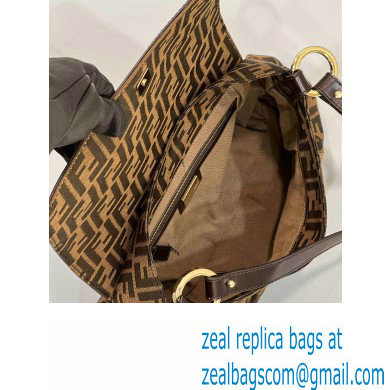 Fendi Vintage Shoulder Bag in Brown jacquard FF fabric 8333 - Click Image to Close