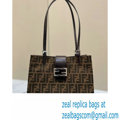 Fendi Vintage Tote Bag in Brown jacquard FF fabric 8316