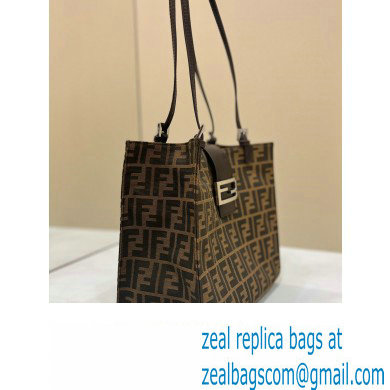 Fendi Vintage Tote Bag in Brown jacquard FF fabric 8316 - Click Image to Close