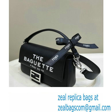 Fendi by Marc Jacobs Medium Baguette Bag in Print Leather Black 2024