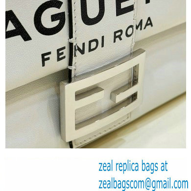 Fendi by Marc Jacobs Medium Baguette Bag in Print Leather White 2024 - Click Image to Close