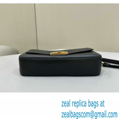 Fendi by Stefano Pilati Medium Baguette Bag handle with metal FENDI lettering in Black nappa leather 2024