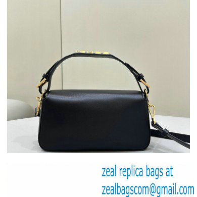 Fendi by Stefano Pilati Medium Baguette Bag handle with metal FENDI lettering in Black nappa leather 2024 - Click Image to Close